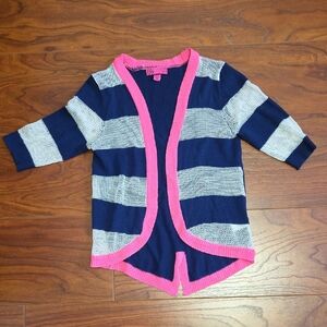 Striped Navy and Pink Cardigan
